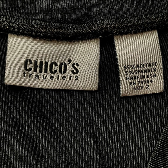 Chico’s Travelers Collection Black Chinese Style Long Cardigan Size Large - Picture 2 of 7